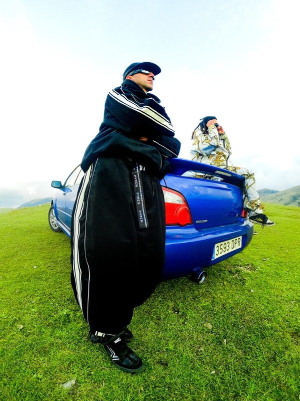 Searipe 사이드 스트라이프 벨벳 배기 쉘 스노우 슈트 - 남성용