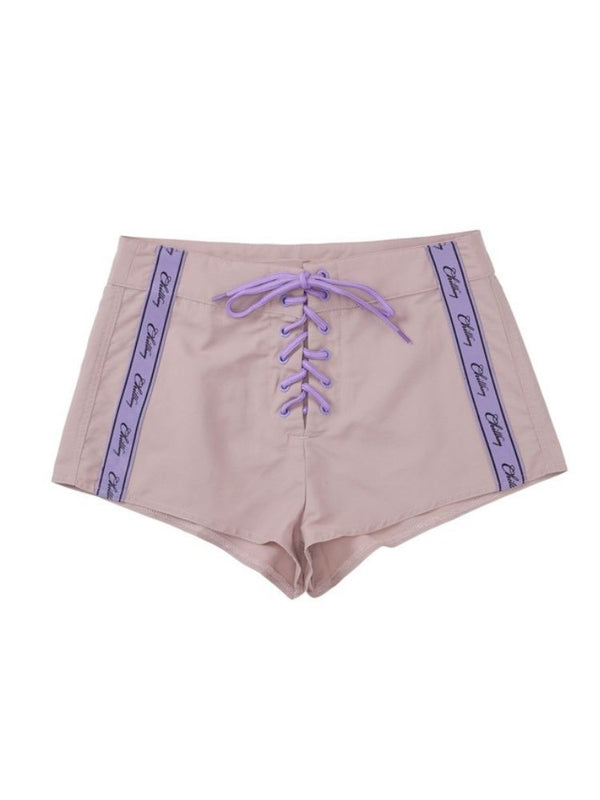 CHILLHANG Retro High Waist Surf Shorts - Snowears- shorts