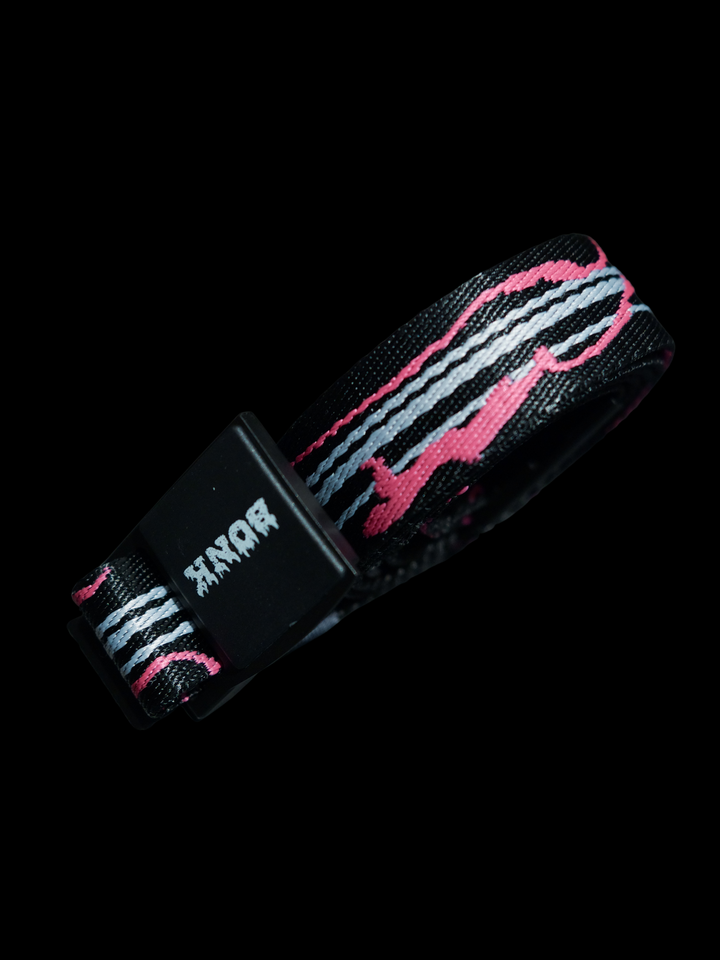 BONK Pink Wave Jacquard Webbing Belt