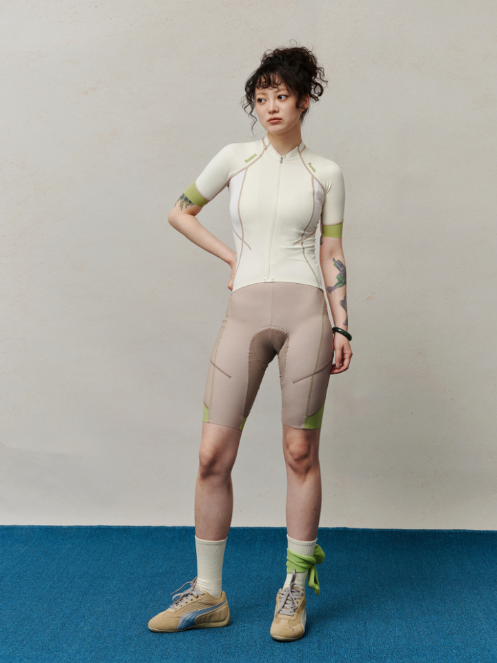 TurtleRabbit Sand & Olive Cycling Jersey - Women's - Snowears- T-Shirts