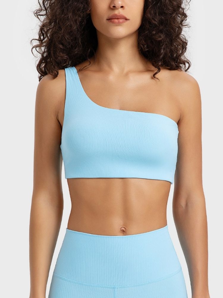 One Shoulder Workout Bras - SunShine - Snowears- Bras