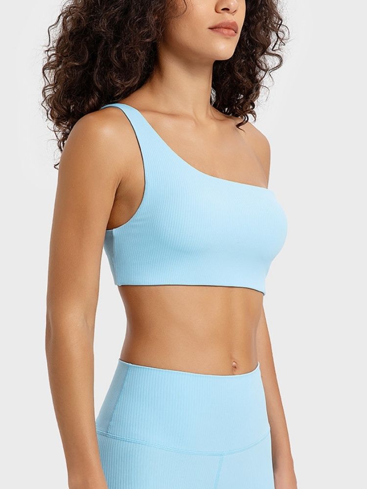 One Shoulder Workout Bras - SunShine - Snowears- Bras