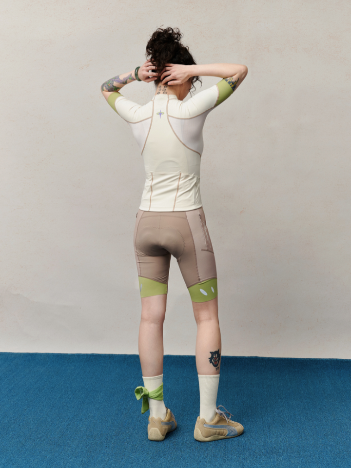 TurtleRabbit Sand & Olive Cycling Jersey - Women's - Snowears- T-Shirts