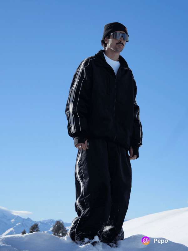 Searipe Side Stripe Velvet Baggy Shell Snow Suit - Men's