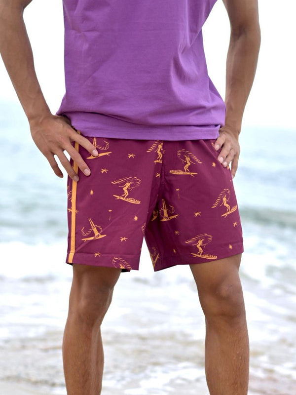 CHILLHANG Rose Red Surf Iconic Men's Shorts - 尺码不对 - Snowears- shorts