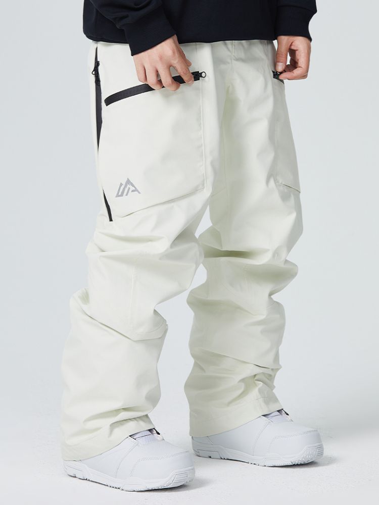 Searipe Side Zipper Snow Pants - Men's White Searipe | Snowears.com