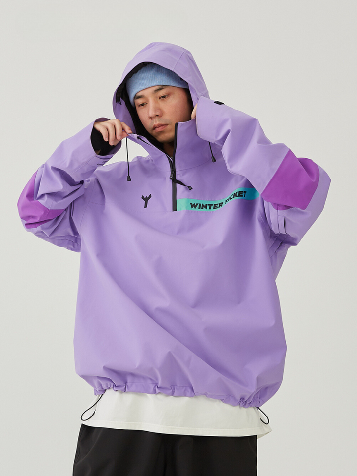 Winter Ticket Violet Oversized Snow Jacket - Unisex - Snowears- Ski/Snowboard Jackets