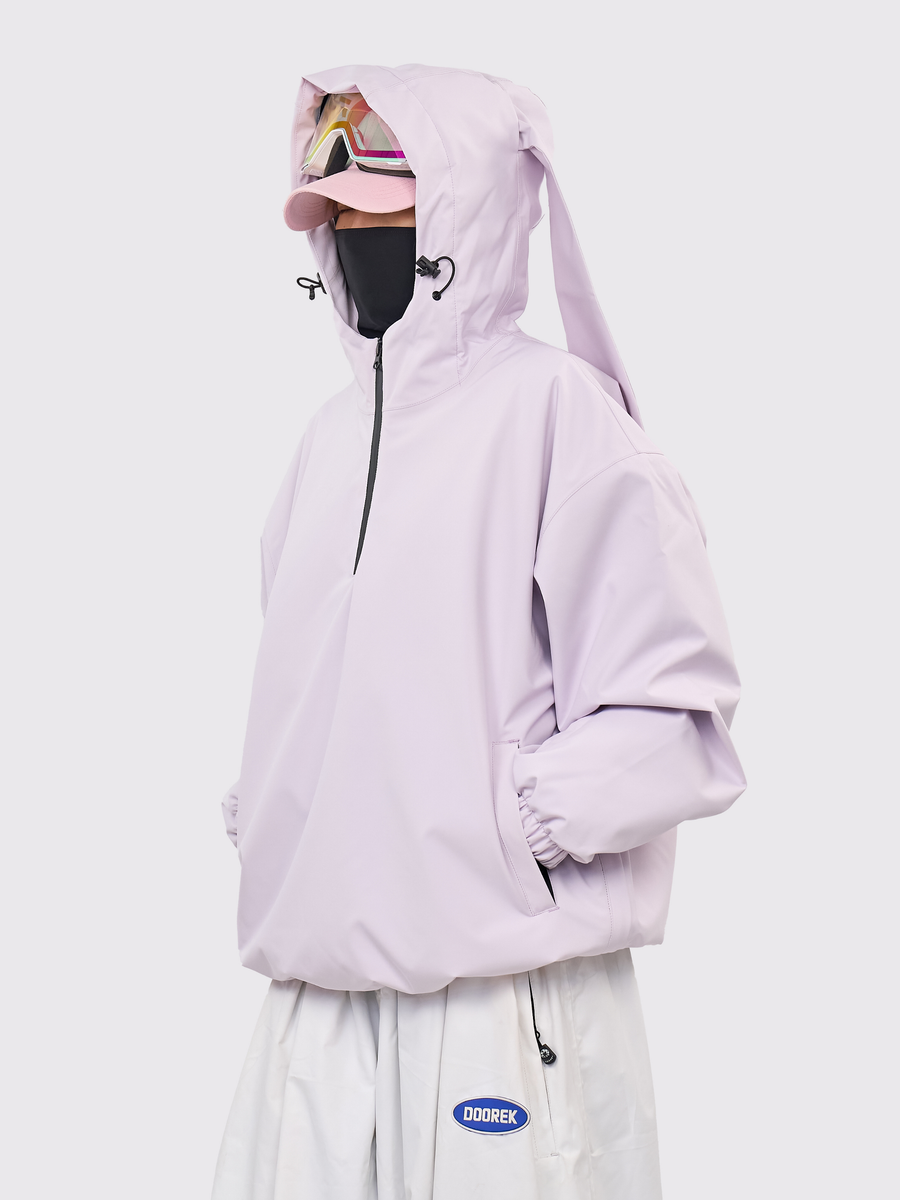 Doorek Bunny Ear Pullover Snow Anorak - Unisex Light Purple Doorek | Snowears.com