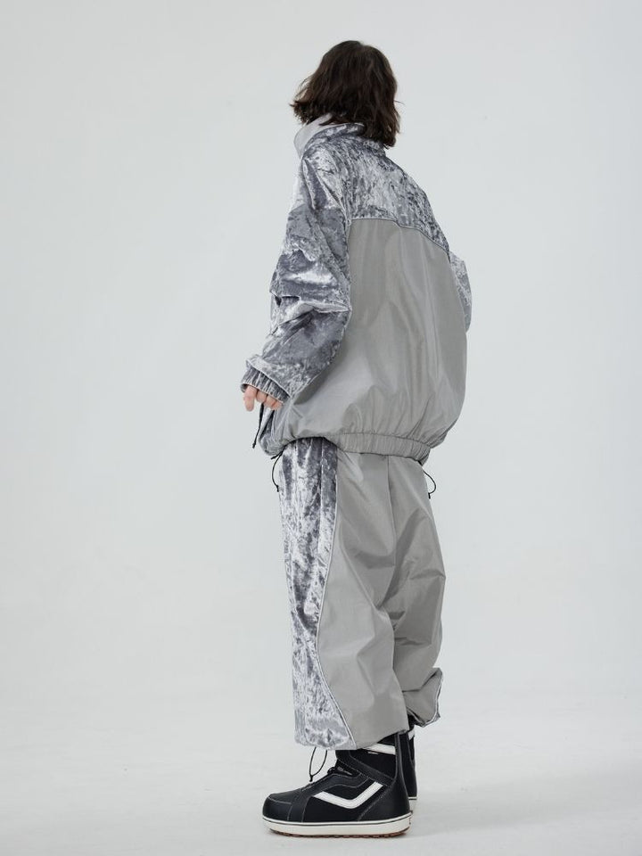 Zenventure White 3L Velvet Sparkle Snow Suit - Snowears-snowboarding skiing jacket pants accessories