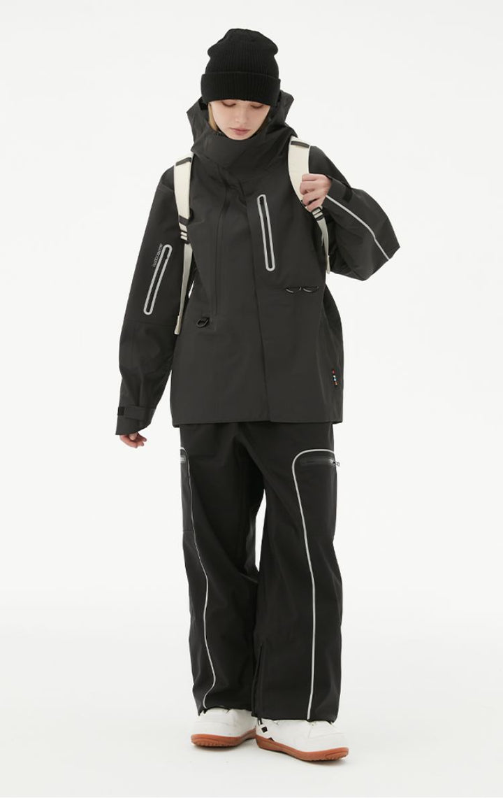 RandomPow Freestyle Reflective Guard Snow Pants - Snowears-snowboarding skiing jacket pants accessories