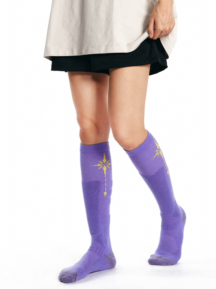 LITAN Unisex Merino Wool Ski Socks Purple LITAN | Snowears.com