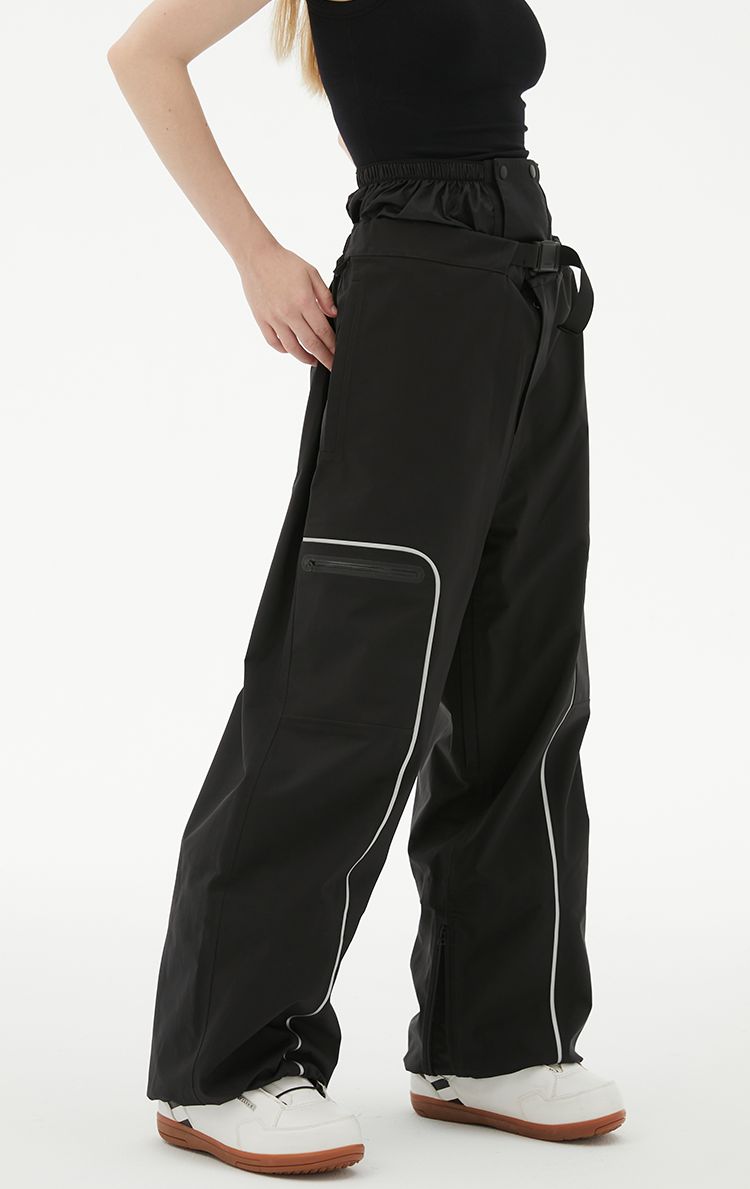 RandomPow Freestyle Reflective Guard Snow Pants - Unisex Black RandomPow | Snowears.com