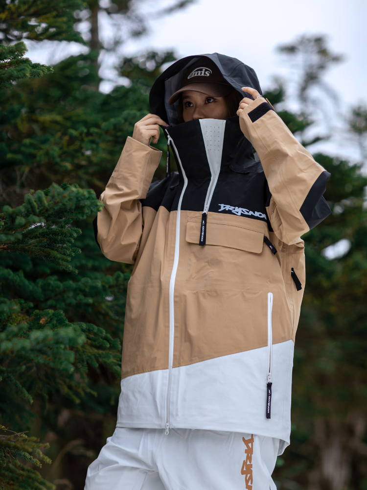 Drysnow Khaki Patchwork 3L Ski Jacket - Unisex Drysnow | Snowears.com