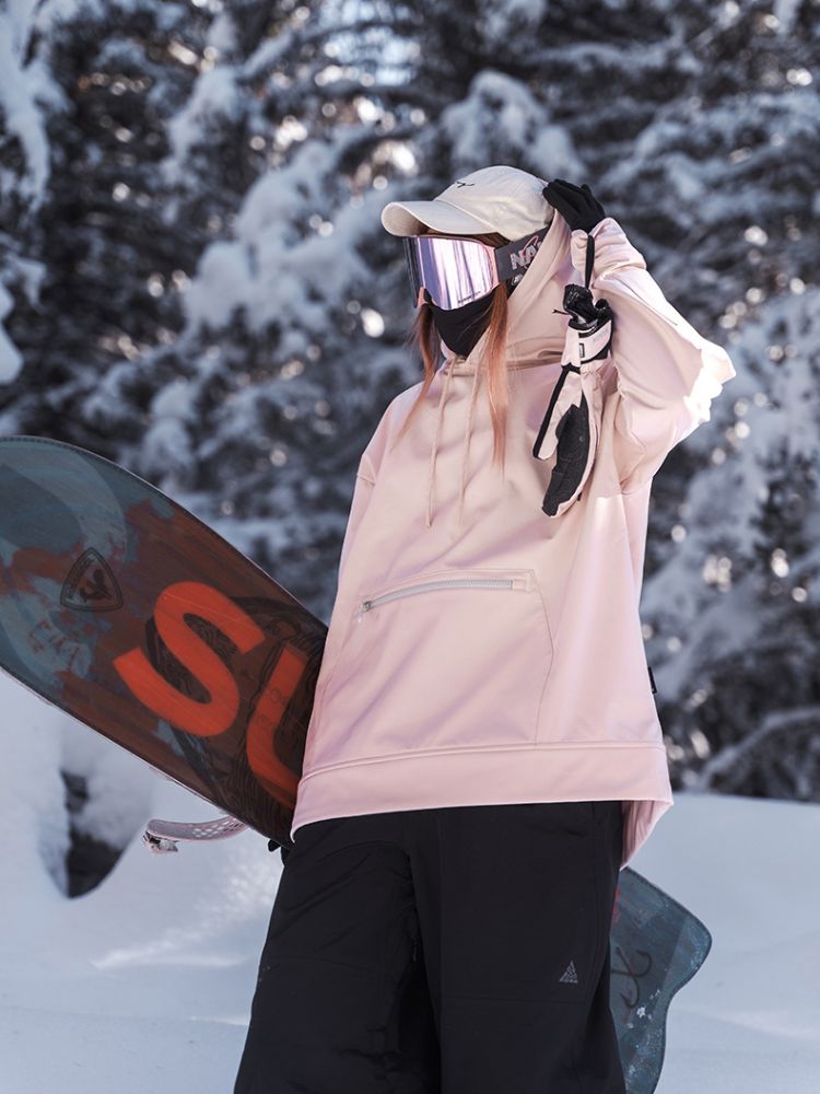 NANDN Chic Zip Pocket Hoodie - Women's Pink NANDN | Snowears.com