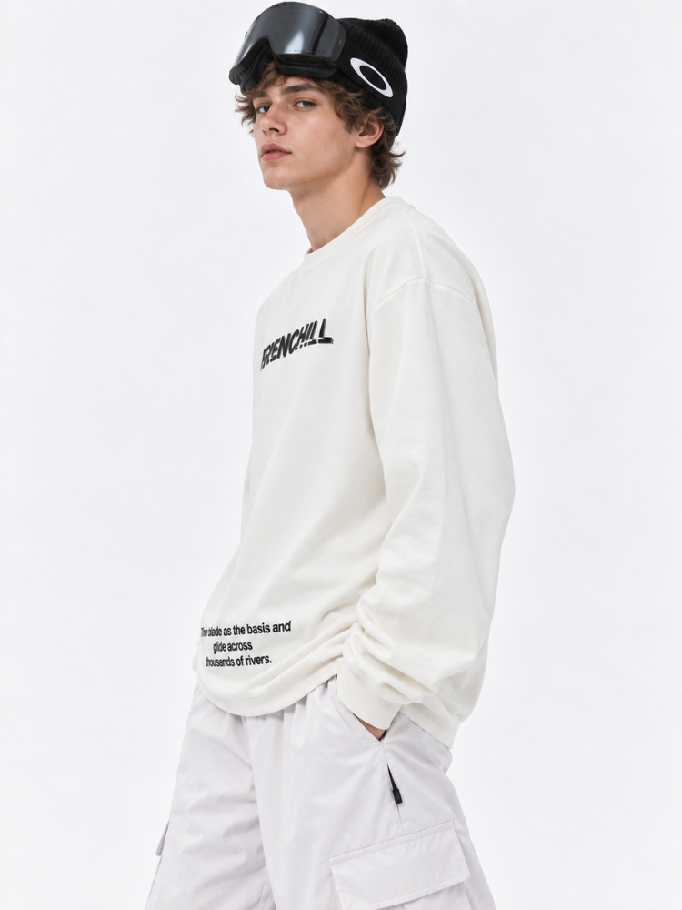 Renchill White Baggy Ski Sweatshirt - Unisex Renchill | Snowears.com
