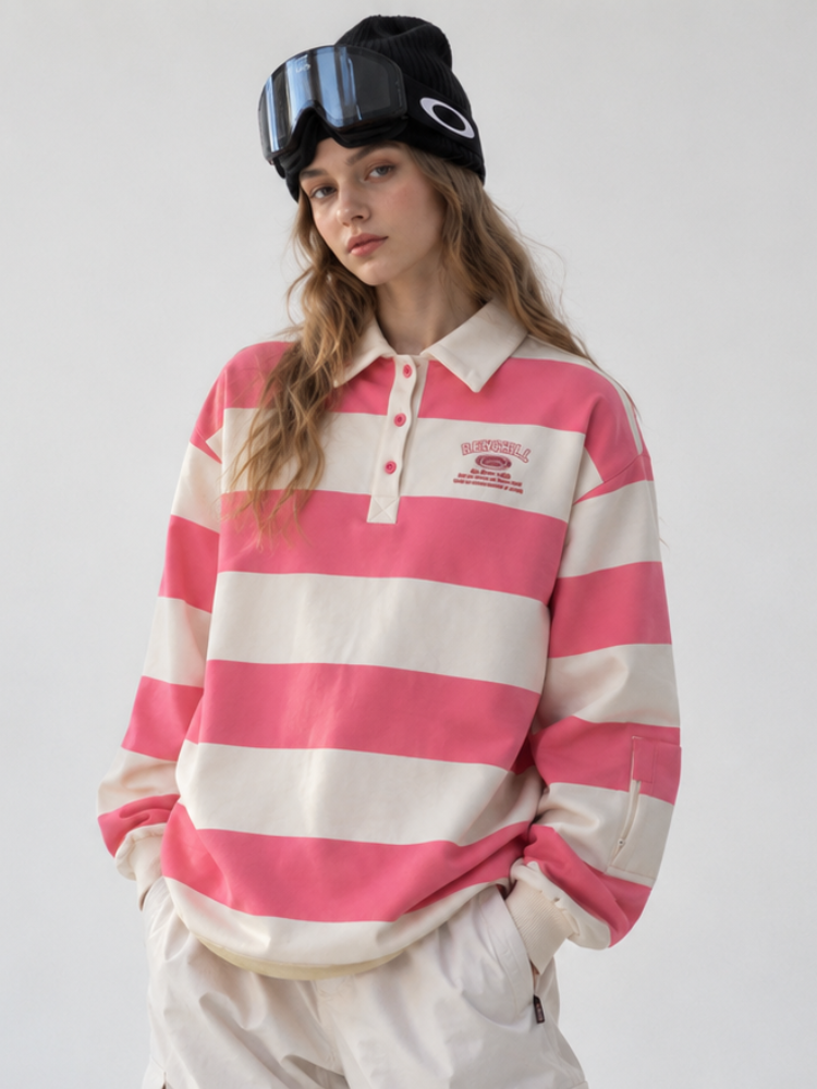 RenChill Striped Polo Baggy Ski Pullover - Unisex Renchill | Snowears.com
