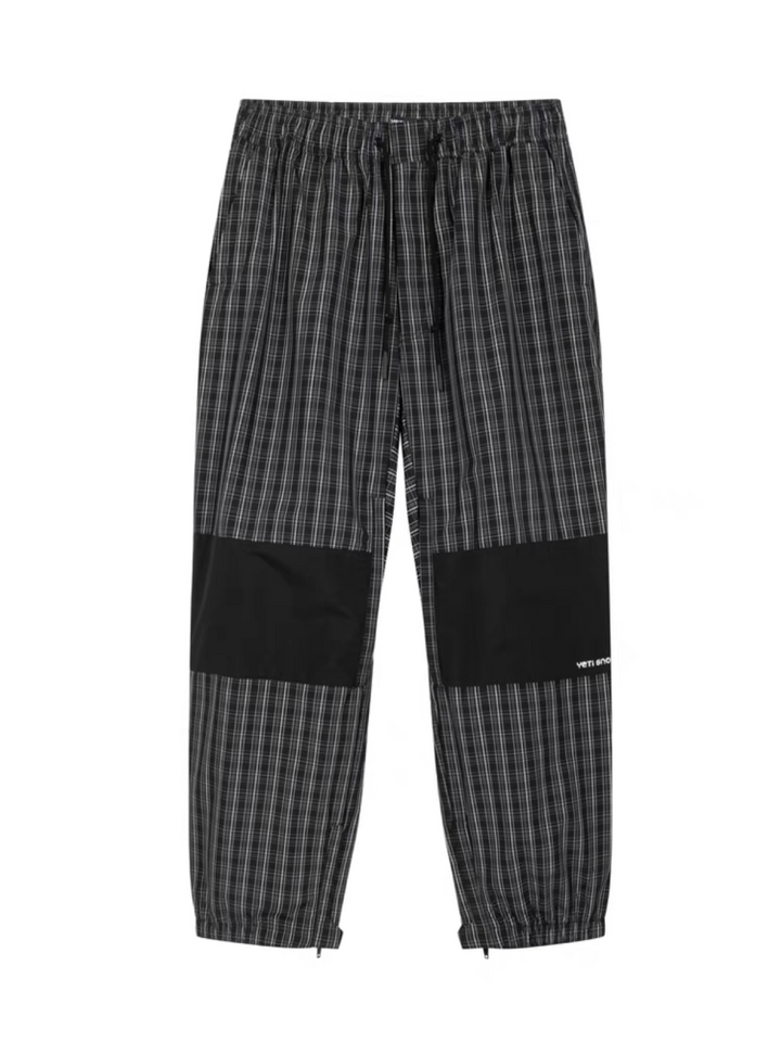 Yetisnow Chequered Black Pants - Snowears-snowboarding skiing jacket pants accessories