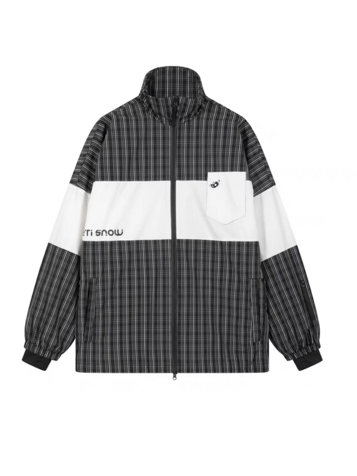 Yetisnow Chequered Black Jacket - Snowears-snowboarding skiing jacket pants accessories