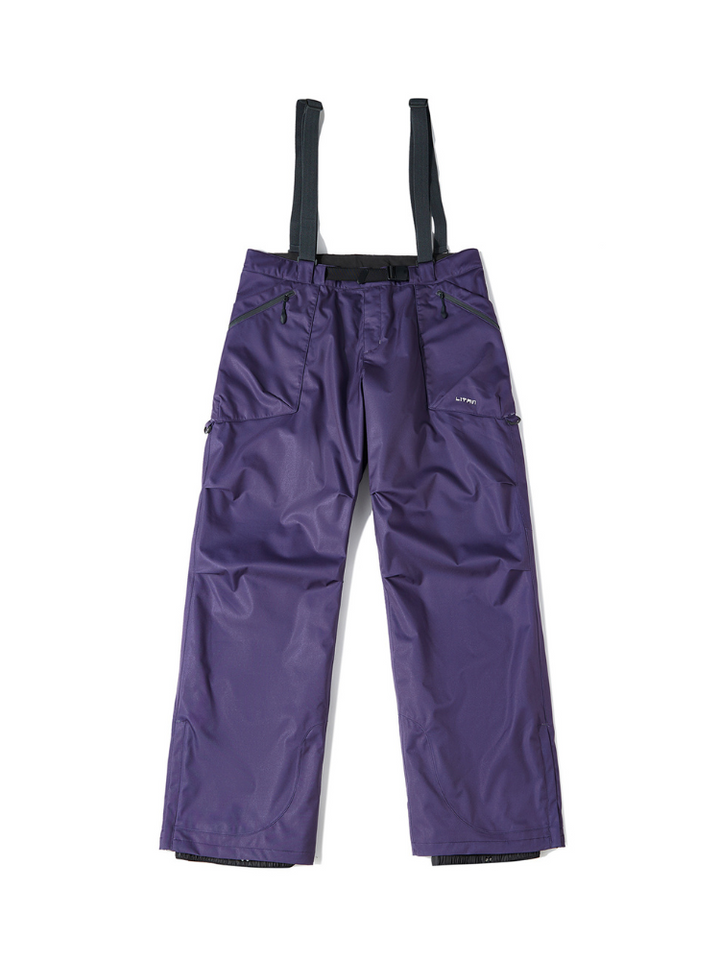 LITAN Alpine Teflon Suspender Purple Pants - Unisex - Snowears- bib pants