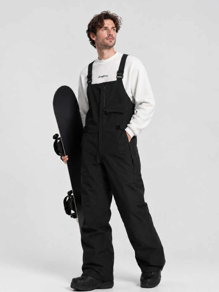 Jungfrau Summit 3L Snow Bibs - Unisex Black Jungfrau | Snowears.com