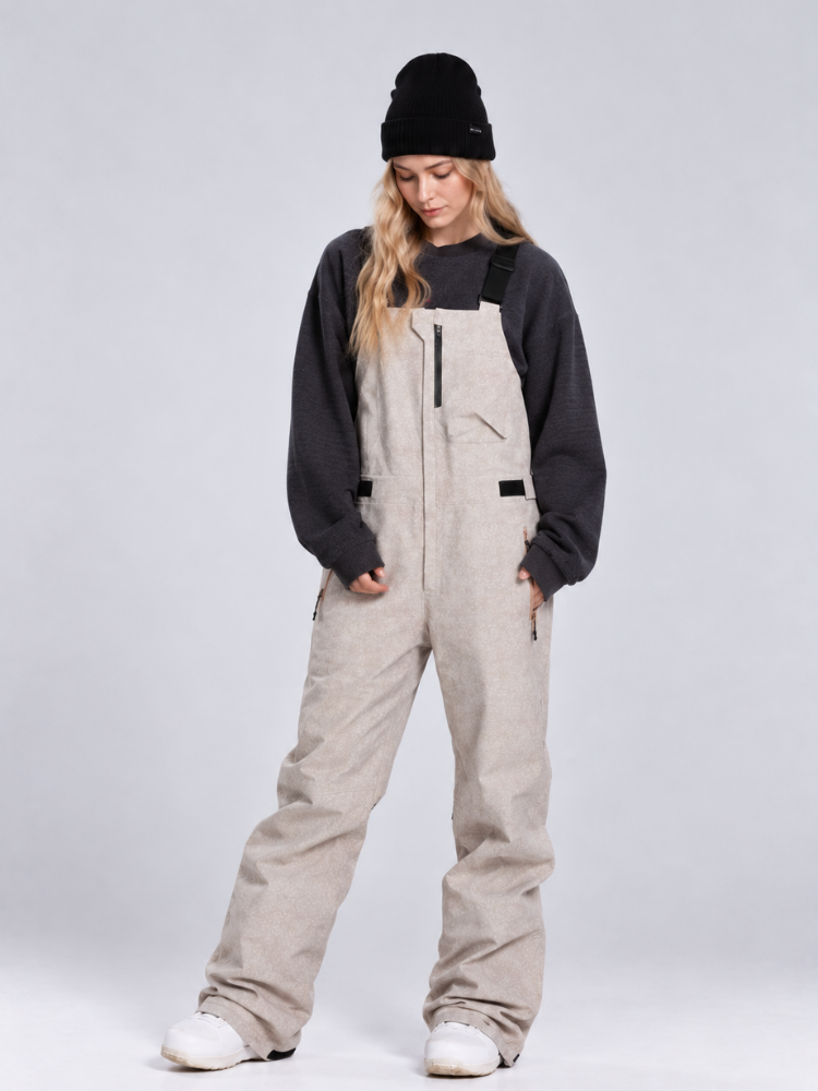 Jungfrau Sunshine Gold 3L Snow Bibs - Unisex Khaki Jungfrau | Snowears.com