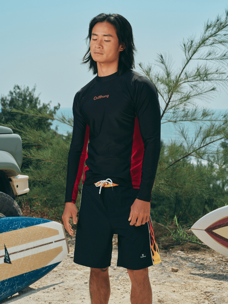CHILLHANG Coastal Rush Rash Guard - Men's Red ChillHang | Snowears.com