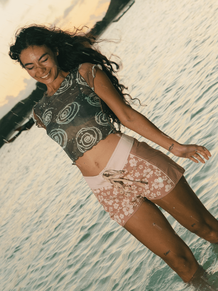 CHILLHANG Floral High Waist Board Shorts - Women's ChillHang | Snowears.com