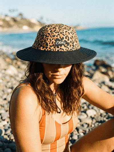 CHILLHANG Leopard Print Wide-Brim Sun Hat Leopard ChillHang | Snowears.com