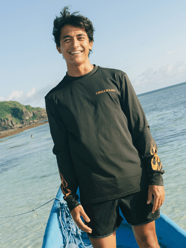 CHILLHANG Retro Flame UPF 50+ Shirt – Men’s Black ChillHang | Snowears.com