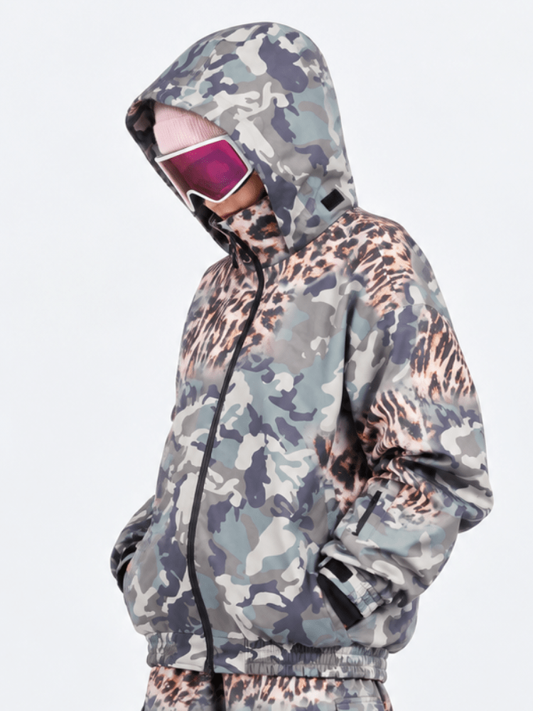 Doorek 3L Leopard Camo Baggy Snow Jacket - Unisex Doorek | Snowears.com