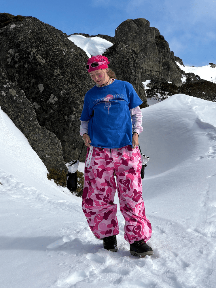Doorek 3L Pink Camo Baggy Ski Pant - Unisex Doorek | Snowears.com