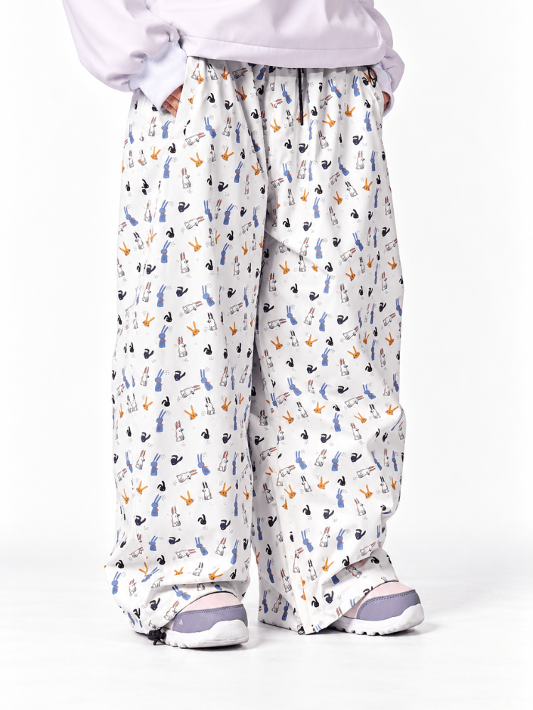 Doorek Bunny Baggy Barrel Snow Pants - Unisex White Doorek | Snowears.com
