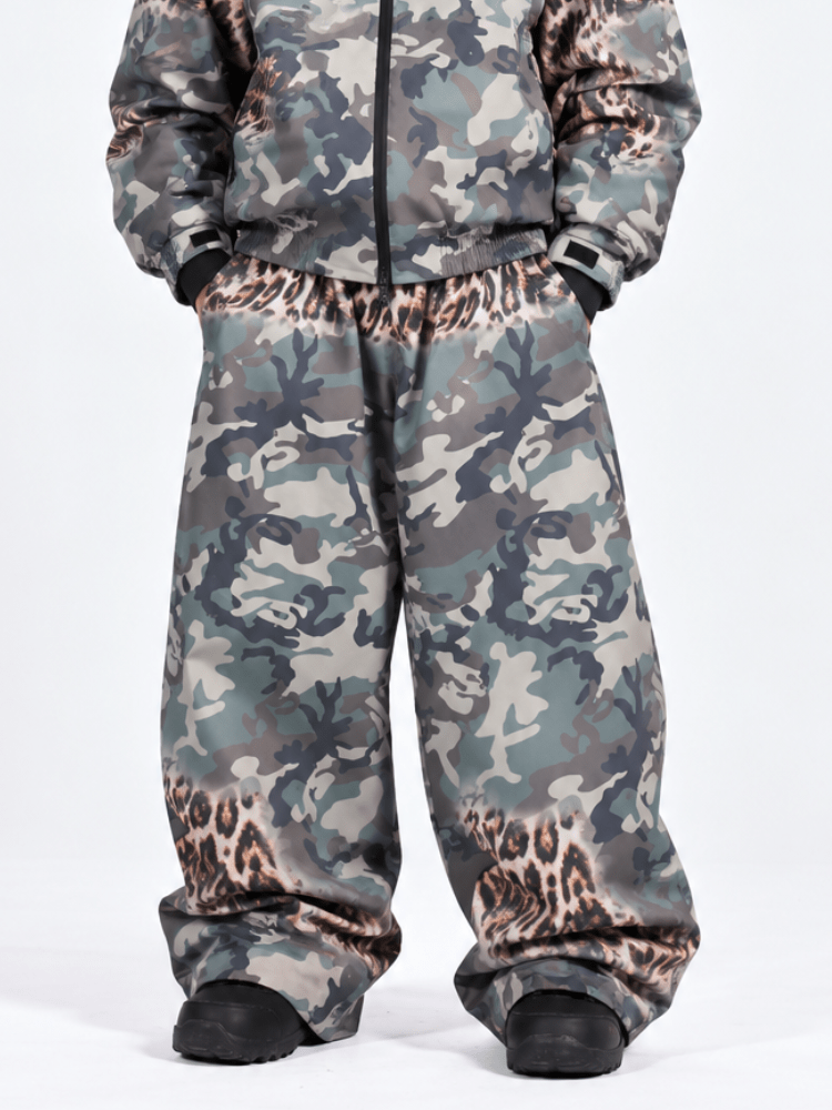 Doorek Leopard Camo Baggy Snow Pants - Unisex Camo Doorek | Snowears.com