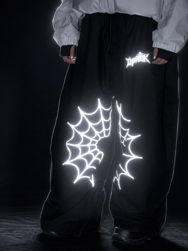 Doorek Spider Reflective Baggy Snow Pants - Unisex Black Doorek | Snowears.com