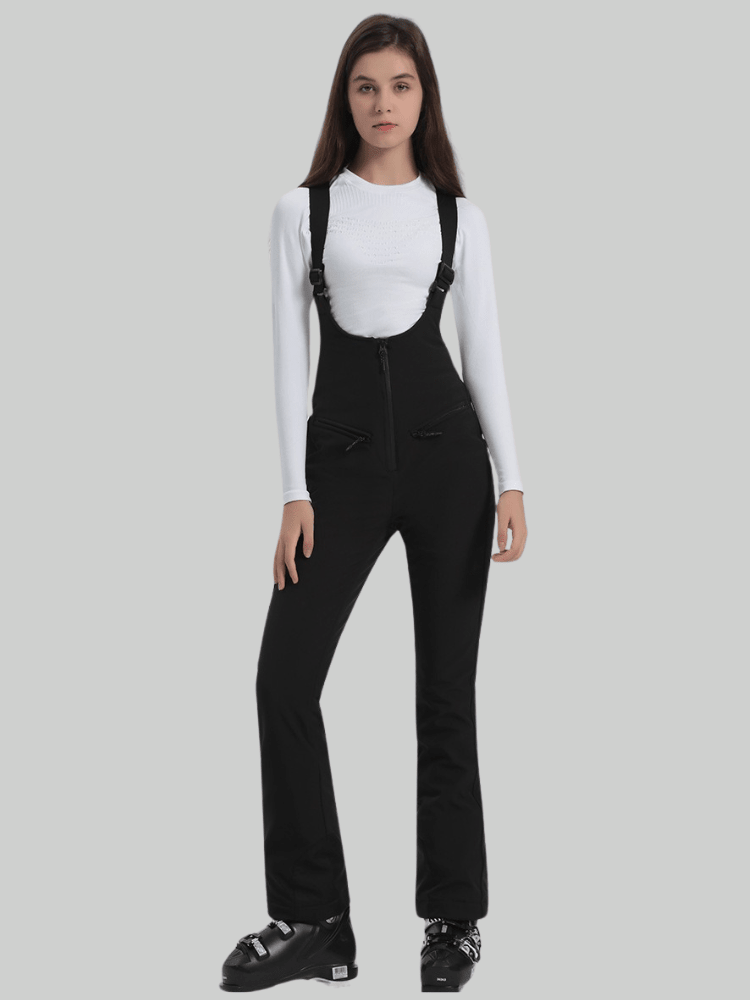 Gsou Snow Trendy Slim Fit Snow Bibs [Limited Region] Black Gsou Snow | Snowears.com