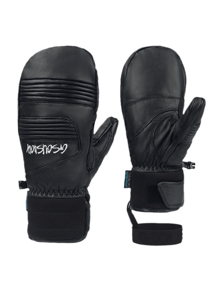 Gsou Snow Winter Leather Ski Mittens [Limited Region] Black Gsou Snow | Snowears.com