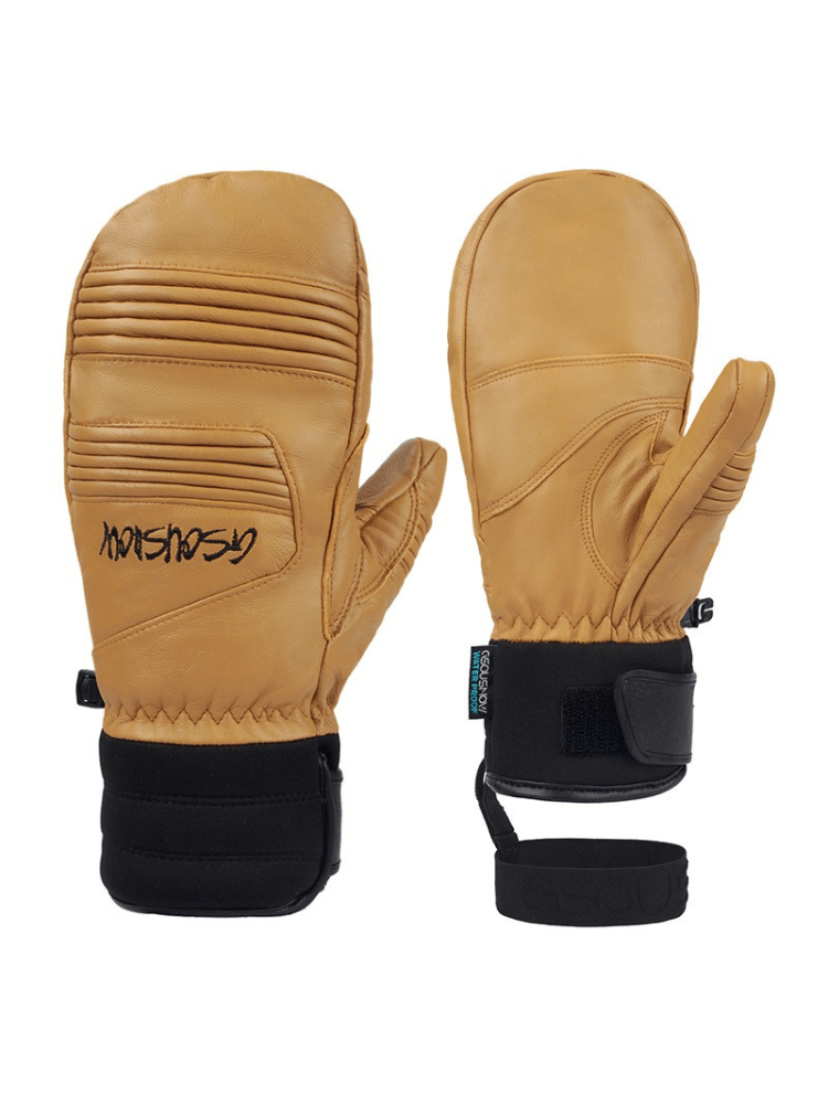Gsou Snow Winter Leather Ski Mittens [Limited Region] Brown Gsou Snow | Snowears.com