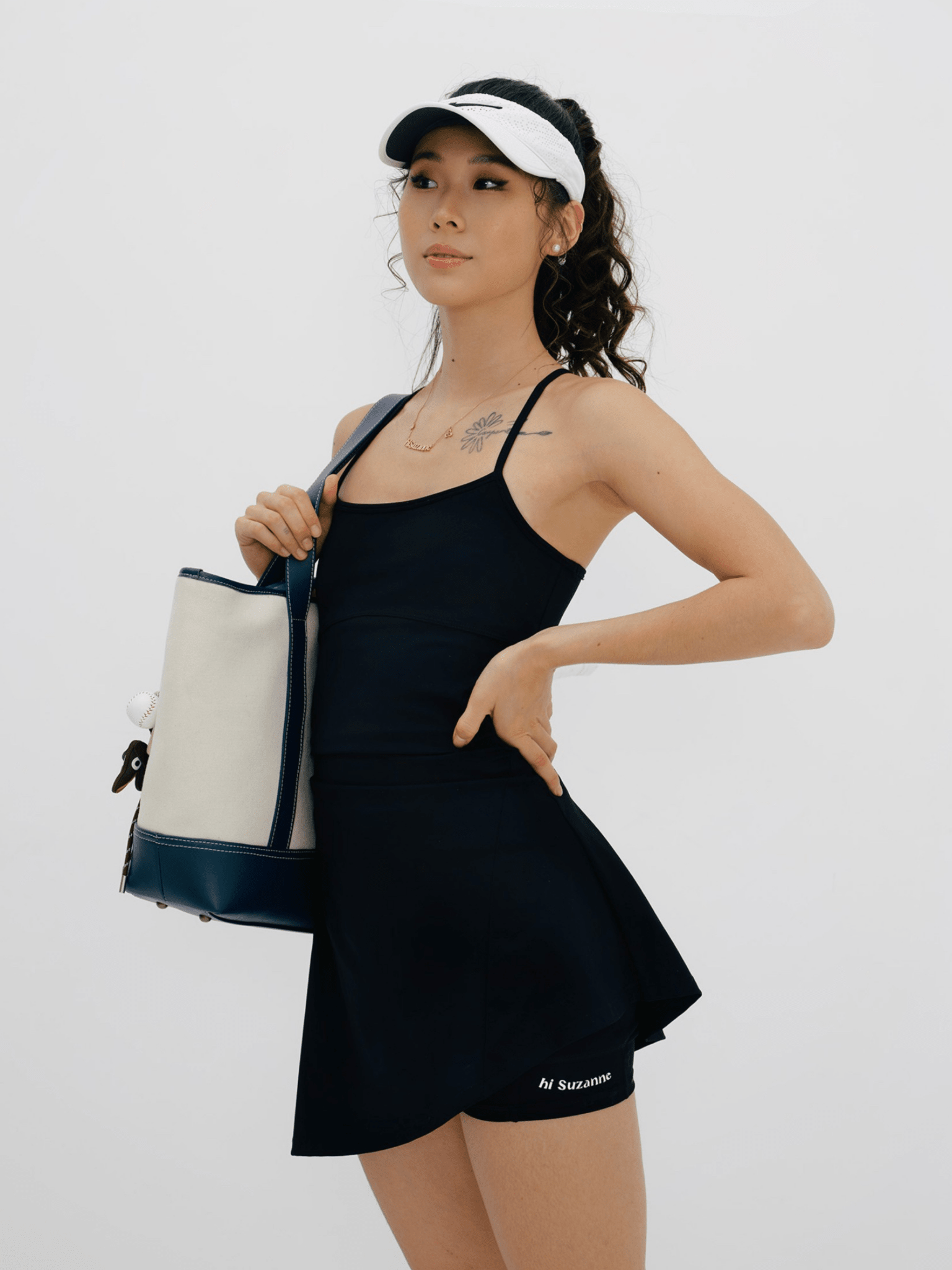 Hi Suzanne Summer Asymmetrical Tennis Dress Black Hi Suzanne | Snowears.com