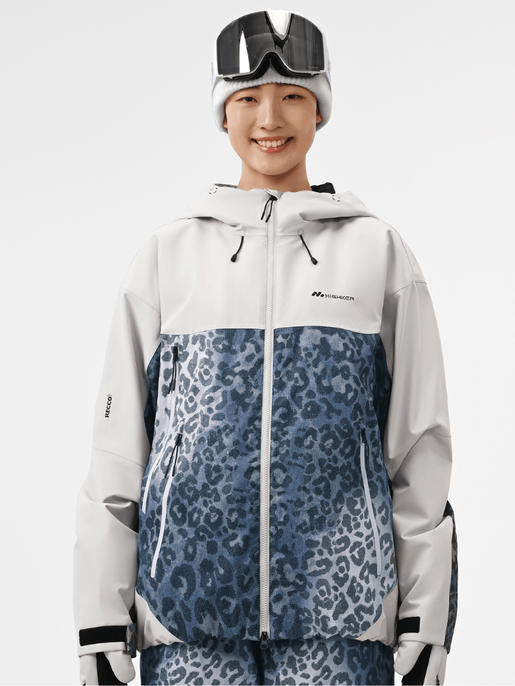 Highker Denim Leopard RECCO® Ski Jacket – Unisex Demin High Experience | Snowears.com