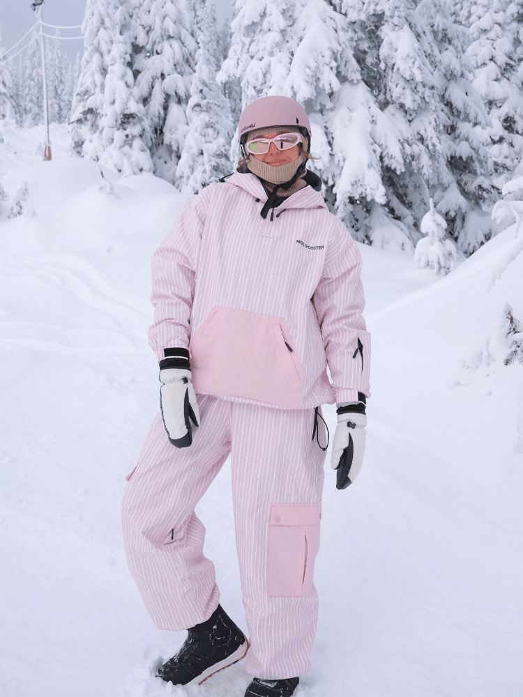 Molocoster 3L Striped Fleece Snow Bibs [Limited Region] Molocoster | Snowears.com