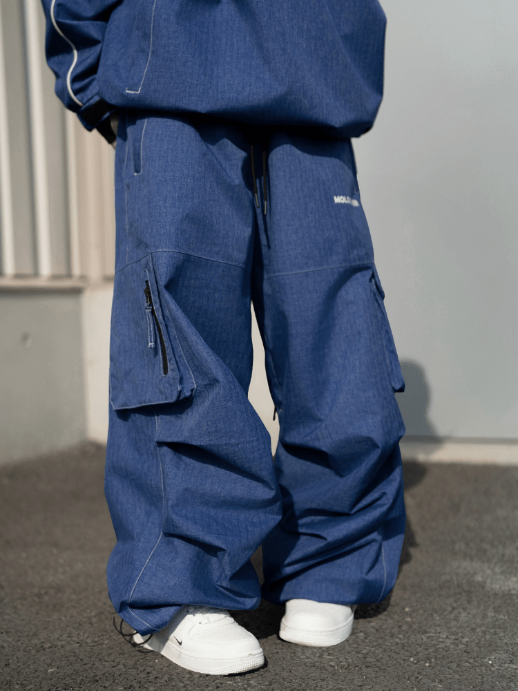 Molocoster Denim-Tone Loose-Fit Cargo Pants - Unisex Molocoster | Snowears.com
