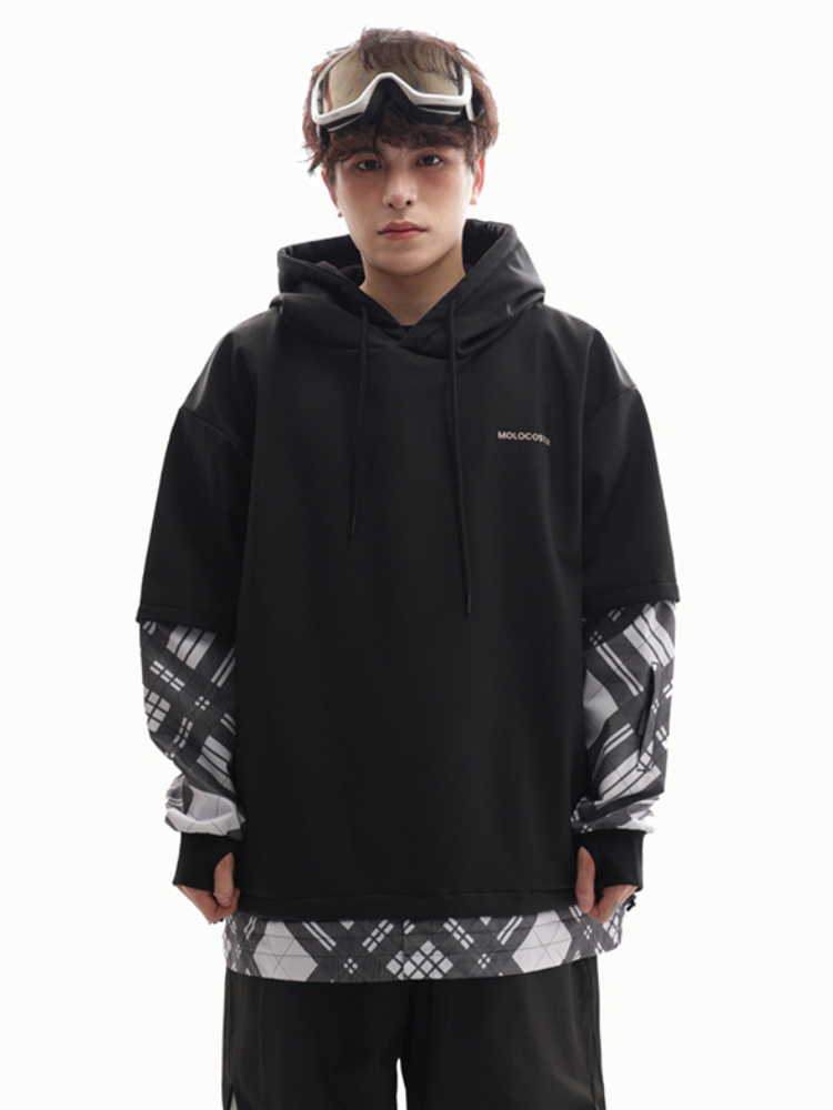 Molocoster Faux Sleeve Pullover Hoodie - Unisex Black Molocoster | Snowears.com