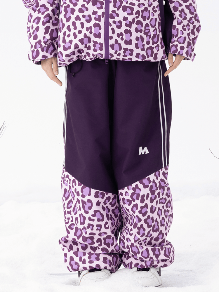 Molocoster Leopard 3L Insulated Snow Pants - Unisex Purple Leopard Molocoster | Snowears.com