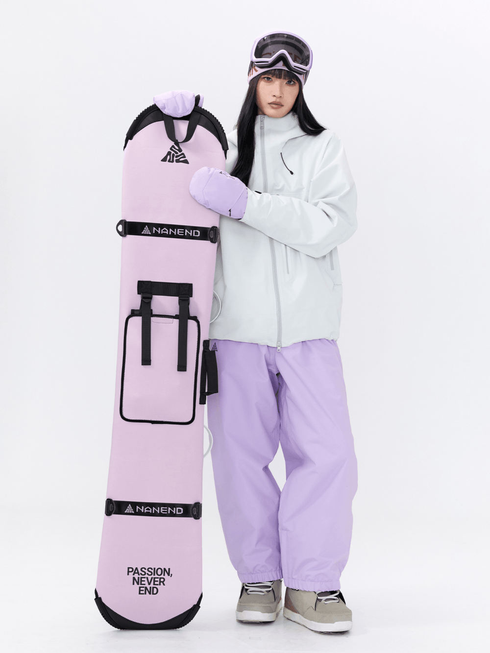 NANEND 3-Way Snowboard Carry Sleeve Light Pink NANDN | Snowears.com