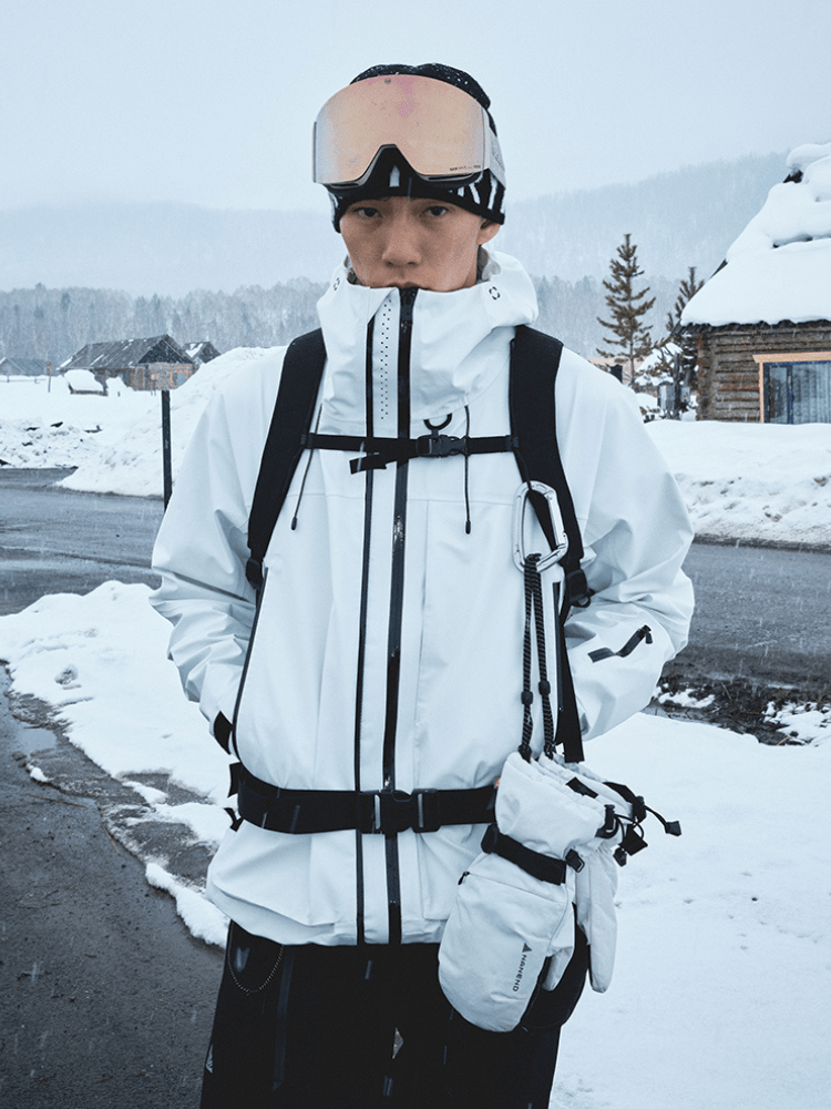 NANEND 3L Arc Pro Dermizax® Ski Shell Jacket - Unisex White NANDN | Snowears.com