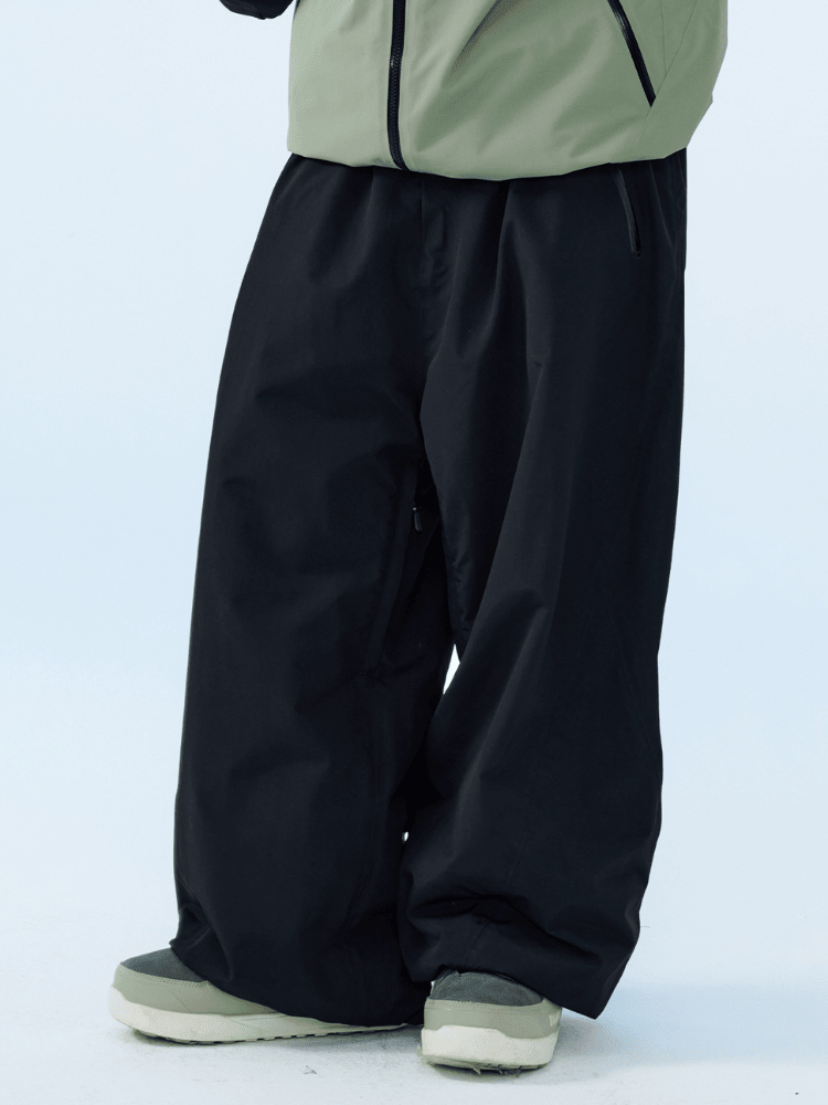 NANEND 3L Mirage Baggy Snow Pants - Unisex Black NANDN | Snowears.com