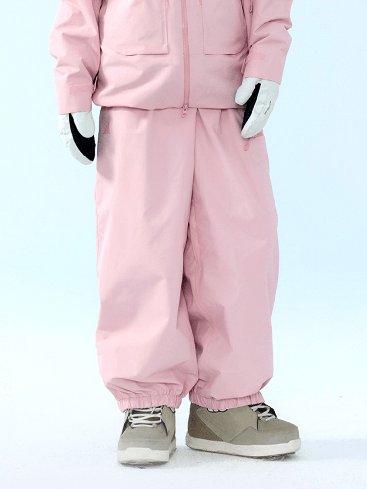 NANEND 3L Nova Fleece Baggy Snow Pants - Unisex Light Pink NANDN | Snowears.com