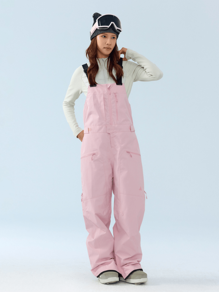NANEND 3L Ridgeline Pro Snow Bibs - Unisex Light Pink NANDN | Snowears.com