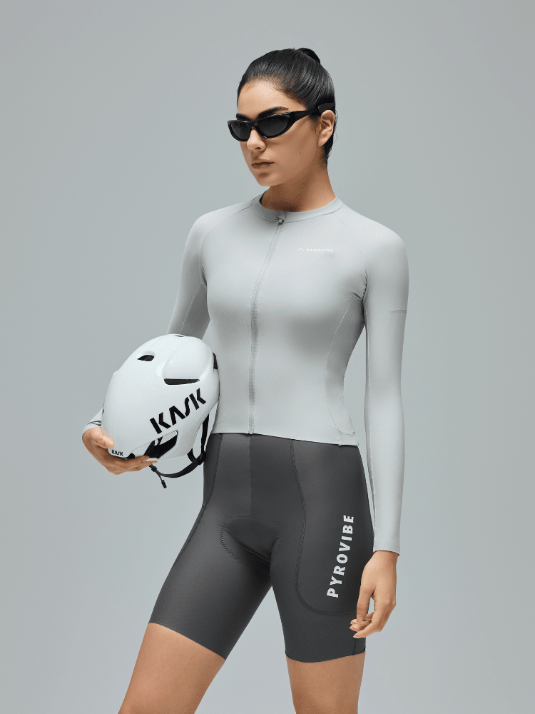 Pyrovibe Beta Long-Sleeve Cycling Jersey - Women's Gray Pyrovibe | Snowears.com