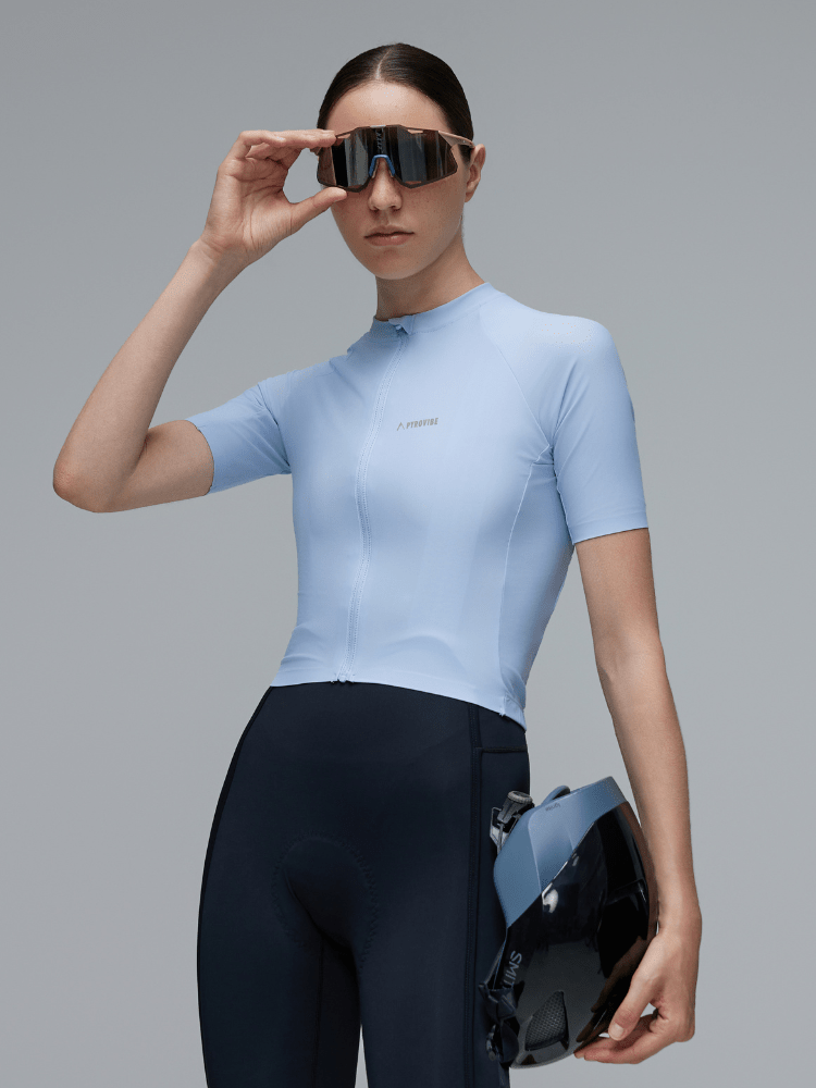 Pyrovibe Classic Short Sleeve Cycling Jersey- Women's Blue Pyrovibe | Snowears.com